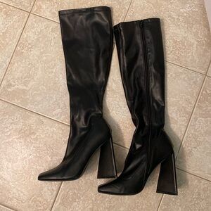 Dollskill mix shuz knee high vegan leather boots